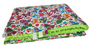 Kocyk Minky kołderka 160x200 Motyle zielone minky